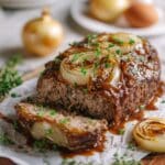 Crockpot French Onion Meatloaf with Melted Swiss Cheese Recipe