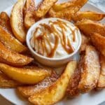 Air Fried Apple Wedges with Caramel Whipped Cream Dipping Sauce Recipe