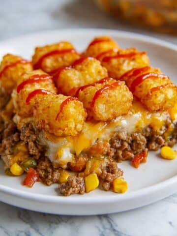 Cowboy Casserole with Ground Beef and Tater Tots Recipe