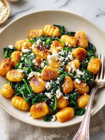Crispy Gnocchi with Spinach and Feta Recipe