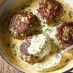Creamy Dill Sauce with Hamburger Steaks Recipe