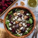 Lentil Salad with Roasted Beets, Goat Cheese, and Walnuts Recipe