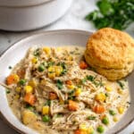 Slow Cooker Chicken Pot Pie with Biscuits Recipe
