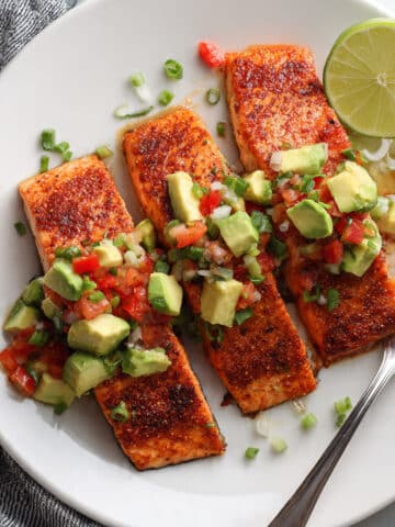Cajun Salmon with Avocado Lime Crema Recipe