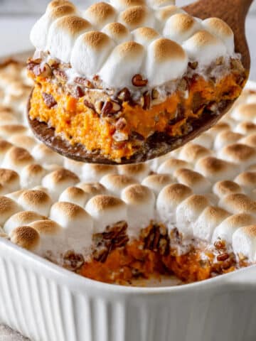 Sweet Potato Casserole with Marshmallows and Pecan Topping Recipe