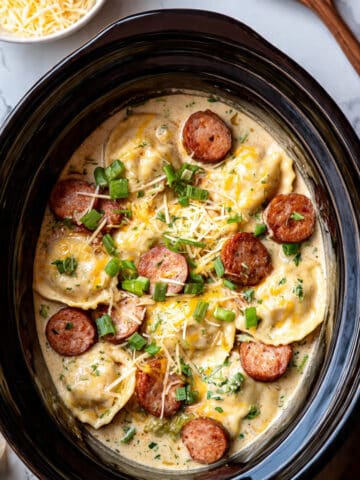 Crockpot Pierogi Casserole with Beef Kielbasa Recipe