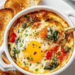 Baked Feta Eggs with Cherry Tomatoes and Veggies Recipe