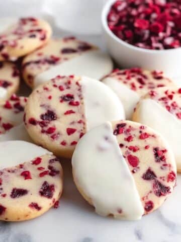 Cranberry Shortbread Cookies with Vanilla Chocolate Dip Recipe