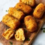 Crispy Fried Lasagna Rolls with Spinach Alfredo and Mozzarella Recipe