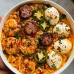 Spicy Jalapeño Cheddar Sausage and Shrimp Ramen: Bold, Creamy and So Easy Recipe