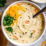 Creamy Potato Soup with Cheddar and Garlic Recipe