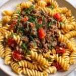 Creamy Rotel Pasta with Ground Beef Recipe