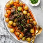 Crock Pot Pot Roast with Carrots, Potatoes, and Herb Gravy Recipe