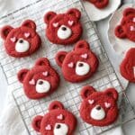 Red Velvet Bear Cookies with Melted Chocolate Decoration Recipe