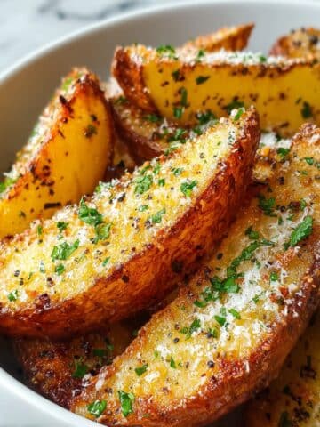 Baked Parmesan Garlic Potato Wedges Recipe