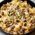 One-Pot Creamy Beef and Garlic Butter Pasta Recipe