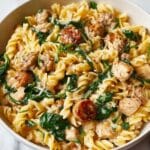 Creamy Chicken Sausage Orzo Skillet Recipe