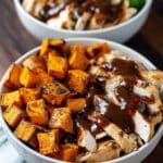 BBQ Chicken & Roasted Sweet Potato Bowls Recipe