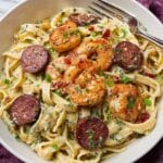 Mardi Gras Pasta with Shrimp and Andouille Sausage Recipe