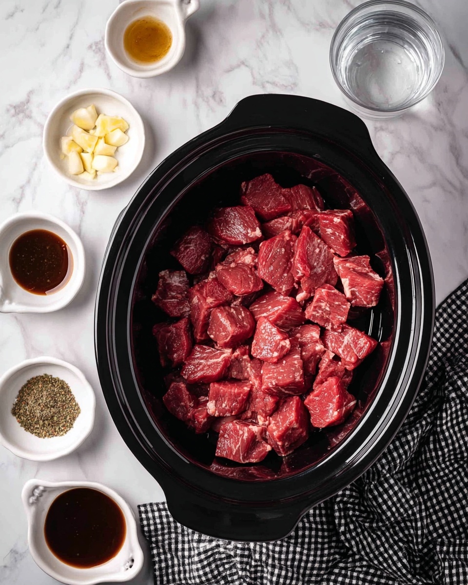 A close-up top view of a white octagonal dish filled with a green herb sauce mixed with small bits of red chili peppers and light brown spices. The sauce has a shiny, oily texture with lots of finely chopped green herbs floating throughout. A silver spoon resting inside the dish scoops up some of the sauce, showing the mix of colors and glossy surface. The dish sits on a wooden table replaced with a white marbled texture. Photo taken with an iphone --ar 4:5 --v 7
