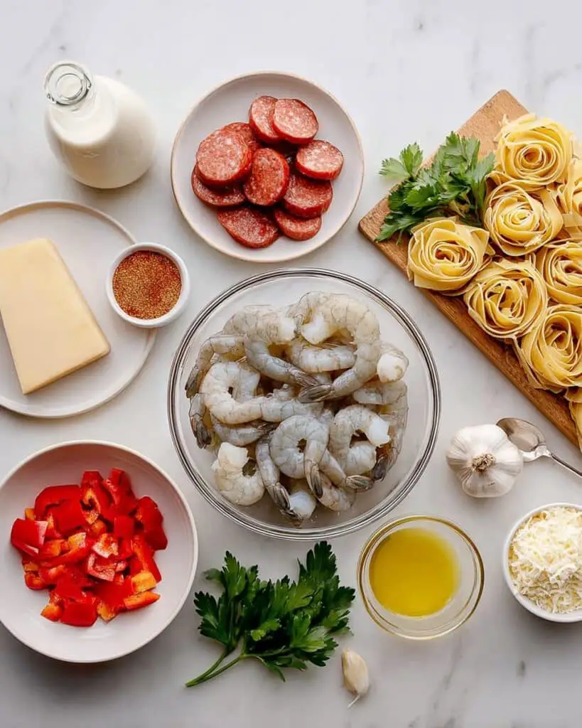 Mardi Gras Pasta with Shrimp Sausage Recipe