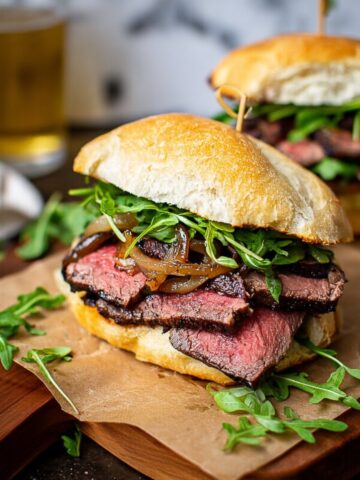 Grilled Steak Sandwiches with Garlic Aioli and Grilled Onions Recipe