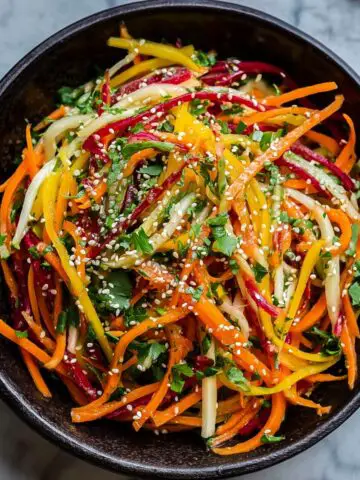 Shaved Rainbow Carrot Sesame Salad Recipe