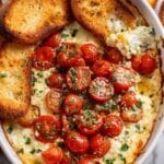 Caprese Dip with Roasted Cherry Tomatoes and Three Cheeses Recipe