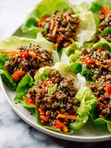 Asian Style Ground Beef Lettuce Wraps Recipe
