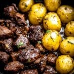 Crockpot Garlic Butter Beef Bites with Potatoes Recipe