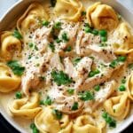 CrockPot Chicken Tortellini Alfredo with Peas Recipe