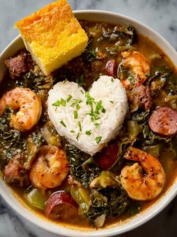 Gumbo Greens with Cabbage for Dinner Recipe