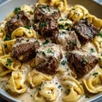 Garlic Steak Tortellini in Creamhouse Sauce Recipe