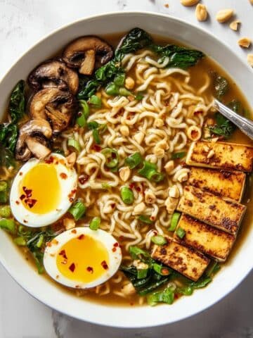 Homemade Ramen with Chicken, Mushrooms, and Bok Choy Recipe