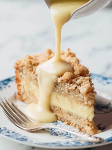 Irish Apple Cake with Custard and Streusel Topping Recipe
