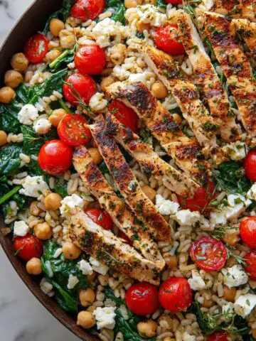 Greek Chicken and Lemon Rice (One-Pot, 30-Minute Meal) Recipe