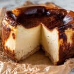 Burnt Basque Cheesecake with Raspberry Coulis Recipe