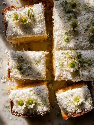 Coconut Sheet Cake with White Chocolate Frosting Recipe