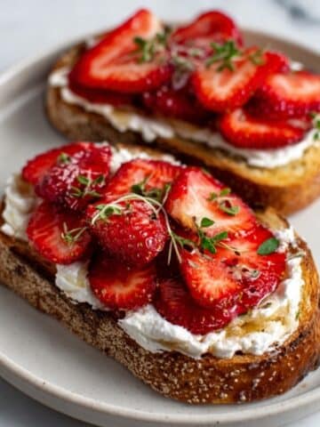 Roasted Strawberry Whipped Ricotta Toast Recipe