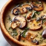 Wild Mushroom, Caramelized Onion and Kale Soup Recipe