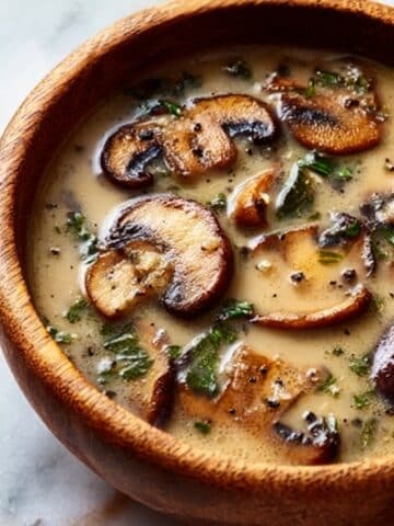 Wild Mushroom, Caramelized Onion and Kale Soup Recipe