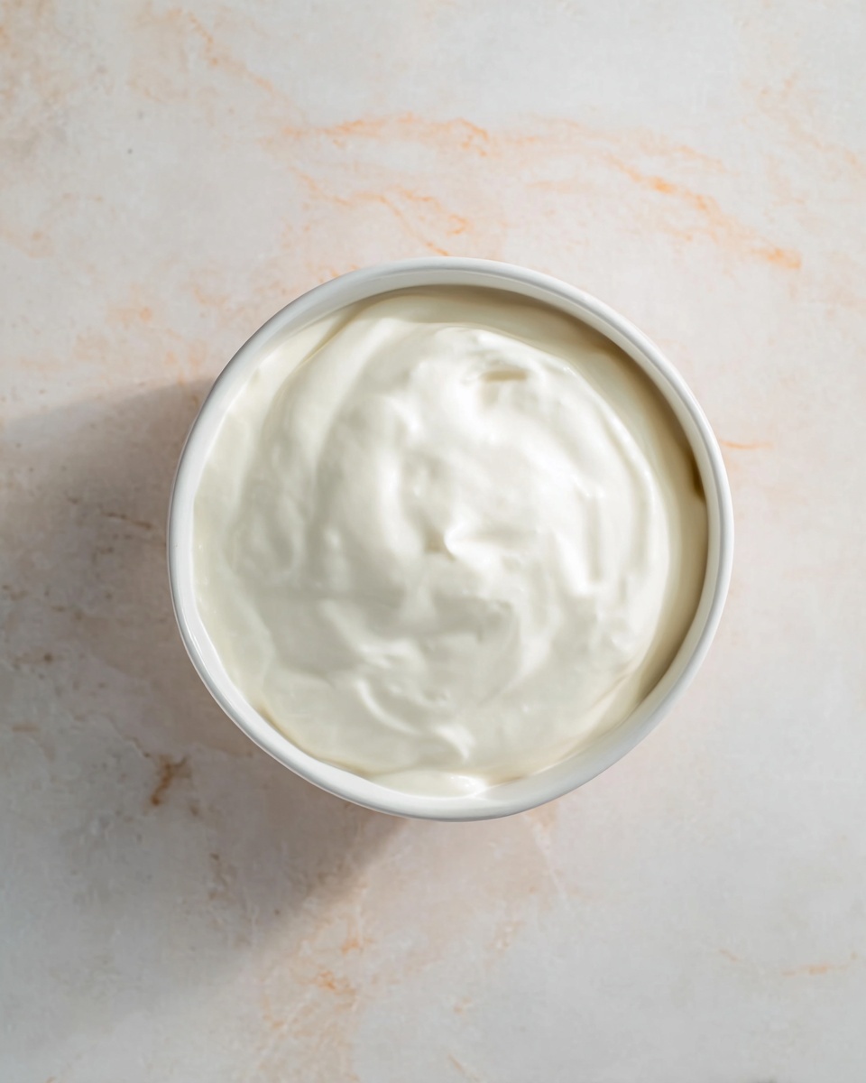 A small white bowl filled with a thick, creamy white yogurt. The yogurt has a smooth texture with slight swirls on the surface. The bowl is placed on a white marbled texture background, and soft natural light creates gentle shadows. The overall look is simple, clean, and fresh. photo taken with an iphone --ar 4:5 --v 7