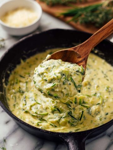 Italian Zucchini Pasta with Creamy Herb Sauce Recipe
