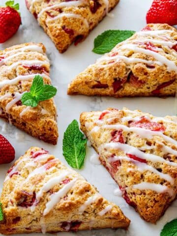Strawberry Scones with Lemon Icing Recipe