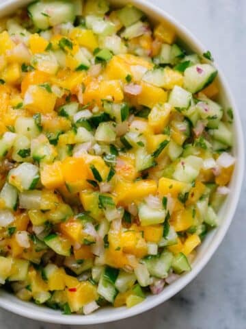 Healthy Peach Cucumber Salsa Recipe