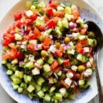 Fresh Greek Chopped Salad with Feta and Lemon Dressing Recipe
