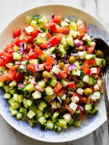 Fresh Greek Chopped Salad with Feta and Lemon Dressing Recipe
