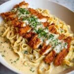 Crispy Chicken Alfredo Pasta 🍝🍗 Recipe