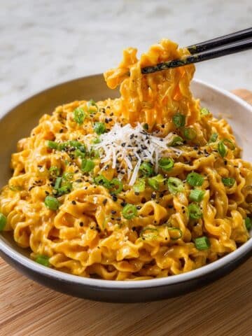 Creamy Carbonara Korean Buldak Ramen Recipe