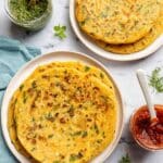 Masoor Dal Chilla | Savory Red Lentil Pancakes Recipe